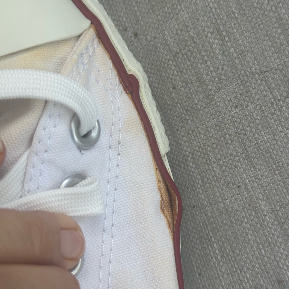 Converse White Canvas Sneakers with Red Trim - Picture 7 of 10
